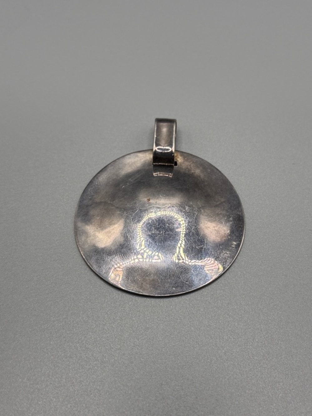 Simple Round One World Sterling Silver Pendant